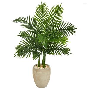 Decorative Flowers Areca Artificial Tree In Sand Colored Planter (Real )