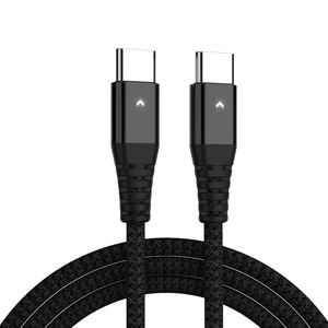 USB C to Type C Cables PD 60W Fast Charging Cord for Samsung S24 23 Flip 5 Pixel Moto Xiaomi LED Light Quick Charge 4.0 USB-C Charger Cable