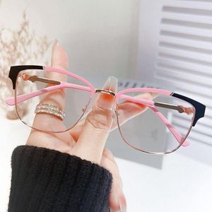 Solglasögon ögonskydd anti-blå lätta glasögon bärbar ultralätt metall runda glasögon blå stråle blockerande datorglasögon kontor
