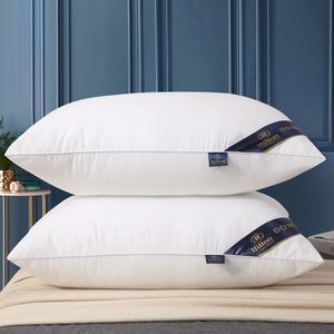 Cushion/Decorative Pillow 100% Cotton White bounce back pillow solid color soft comfortable Bedroom Bed Sleep pillow 5star el home Single Adult Pillow 230926