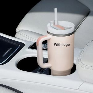 Gobelet isolé en acier inoxydable de 40oz, avec couvercle à poignée, bouteille d'eau de grande capacité, tasse de voyage en voiture en plein air, 926