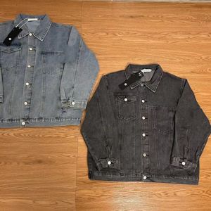 Stone Men's Trendy Denim Coat Autumn Hole Washed Japanese Style and Women's 8HV6