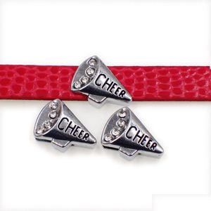 Charms 100pc/działka 8 mm dhinestones Cheer Slajd Charm DIY Dopasuj do skórzanych klekerów na rękę biżuterii mody upuszcza biżuteria DHS6E