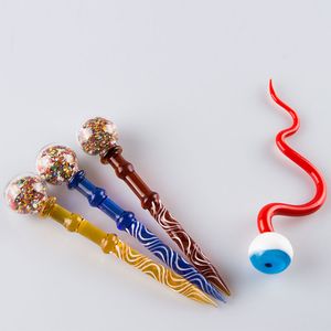 Healthy_Cigarette Smoking Dabber Tool 5.11 Inches Snake Eye Glass Dabbers Ball Carb Cap With USA Red White Color For Dab Rigs Bong