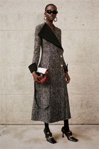 Kvinnors jackor designer pinstripe långa kvinnor överrock tjock kostym blazer ullgrav kappa jacka ankel längd formell prom klänning skräddarsydd 230925