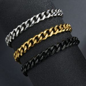 Bracciale con perline Trend Bracciali in acciaio inossidabile per uomo Donna Colore oro bianco Punk Curb Catena a maglia cubana sulla mano Gioielli Regali 230925