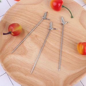 Conjuntos de louça 5 pcs sanduíche palitos salada garfos de aço inoxidável frutas reutilizáveis martini cocktail festa faca de sobremesa