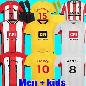 23 24 Sheffield Uniteds Soccer Jerseys Promotion Special Kids Kit 2023 2024 Fotbollskjortor Hem Bort från tredje män Barnsatser Brewster Berge McBurnie Sharp