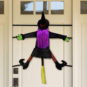 Other Event Party Supplies Halloween Witch Doll Courtyard Witch Crashing Into Tree Halloween Decoration Toys Funny Door Porch Tree Decors 230925