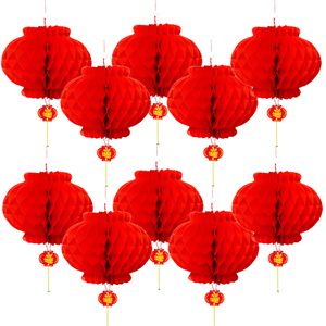 Andere Event-Party-Zubehör, 20 Stück, 20,3 cm Durchmesser, 20 cm, traditionelle chinesische rote Laterne für chinesische Jahresdekoration, hängende Festival-Papierlaterne 230926