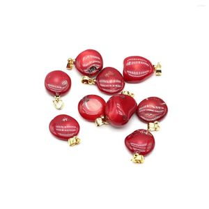 Colares Pingente 3 pçs/lote Red Coral Encantos Natural Bead Para Mulheres Homens Fazendo DIY Jewerly Brincos Colar Presente 14x14mm