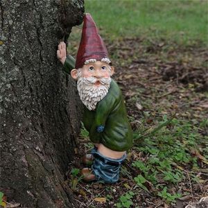 Resin Naughty Garden Gnome Christmas Dress Up Indoor or Outdoor Decorations Gnome Christmas Gnome DIY Garden Decoration Dwarf 2011276Q