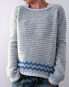 Kadın Sweaters Sweater Kadınlar için 2023 Sonbahar Bahar Moda Günlük Geometrik Desen Tekne Boyun Kadın Giyim Tişörtleri Külot Tops