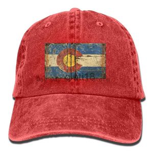 Ball Caps Vintage Colorado Flag unisex Regulowane czapki baseballowe dżinsowe kapelusze kowboj sportowy x0927