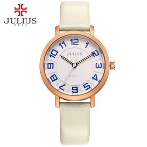 JULIUS Alibaba Express женские часы женское платье ультратонкие дешевые продвижение круглый кожаный Relogio корабль Прямая поставка JA-939260u