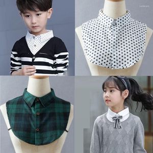 Bow Ties Kids White Fake Collar Shirt Cotton Slipsa False Children Löstagbara pojkar Girls Collares Mujer Faux Col