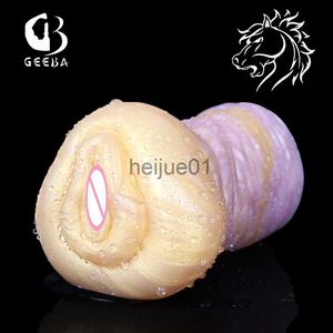 Masturbadores GEEBA Masculino Masturbador Animal Boquete Chupando Máquina Realista Buceta Sexo Brinquedos para Homens Treinamento de Pênis Silicone Vagina Produto X0926