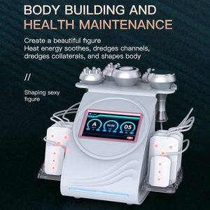 6 in 1 Ultrasonic Cavitation Fat Burning Body Slimming Machine Radio Frequency Wrinkle Remove Face Lifting with Lipo-laser Plates