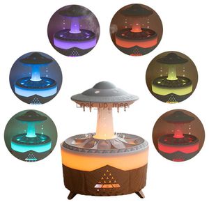 Umidificadores Cogumelo Chuva Nuvem Umidificador Raindrop Umidificador 2/4/8h Timing Colorful Night Light Essential Oil Difusor Home Bedroom Presentes YQ230927