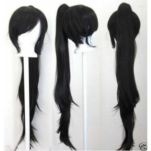 Grampos de cabelo 40'' Clipe de garra ondulada Pony Tail Bla Cosplay Wig Caps