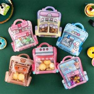 Gift Wrap LBSISI Life 50pcs Pink Cute Plastic Zipper Handle Bags For Candy Chocolate Cookie Biscuit Packing Children