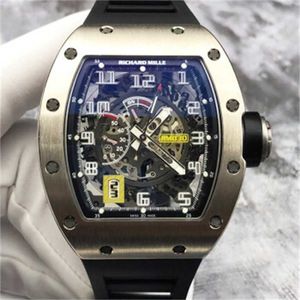 Automatiska mekaniska armbandsur Richarmill Tourbillon Watches Sport Luxury Watch RM030 Holloed Out Dial Mens Watch 18K Platinum Material Watch med 1201 WNF77