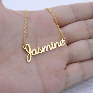 Custom Name Necklace vintage Actual Handwriting Signature Pendant Necklace Women Men Choker Jewelry Friendship Gift For Her225p