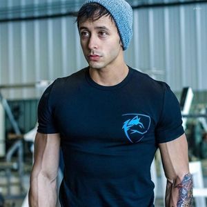 Men's T-Shirts 2022 Summer Men Alphalete Printed T Shirts Gyms Fitness Shirt Homme Fitning Training Tshirt Fashion Cotton T-s249v