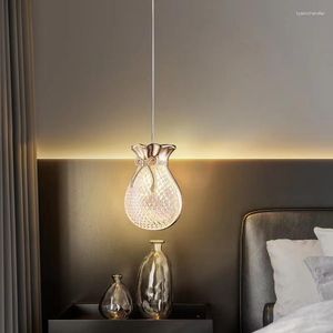 Lampade a sospensione Luce di lusso Camera da letto Lampadario da comodino Personalità Bar Borsa portafortuna