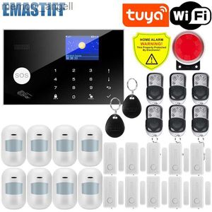 Alarm systems W7B Wireless wired Alarm System for Smart Home Burglar Security 433MHz WiFi GSM Alarm Wireless Tuya Smart House App Control YQ230927