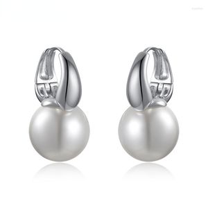 Studörhängen Pure 925 Sterling Silver Shell Pearl For Women Engagement Wedding Luxury Piercing Ear Fine Jewelry 2023 Trend