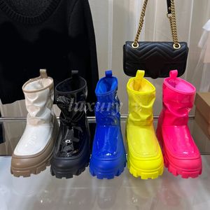 Designer Damen Stiefel Dopamin Jelly Boot Wasserdichte rutschfeste Regenstiefel Australien Warme Schneestiefel Baumwollschuhe mit dickem Boden