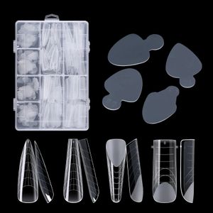 False Nails 192pcs Nail Dual Forms96pcs Nail Stickers Frrench Line Guides Silicone Pad for Poly Nail Gel System Extension Nails Mold 230927