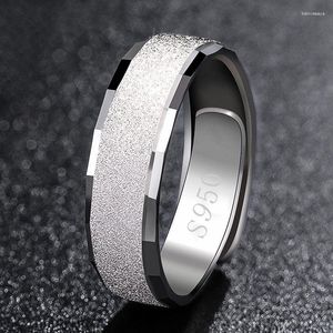 Cluster Rings Classic S950 Silver Men's Ring Fashion Wedding Band Engagement Party Gifts Business Open Finger Male Jewelry