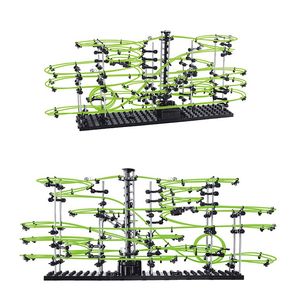 도매 장난감 커스텀 롤러 코스터 우주 전쟁 빌드 블록 대리석 런 빌딩 블록 DIY 공간 브 비트 모델 벽돌 롤러 엔 포트 필레 롤러 코스터 블록