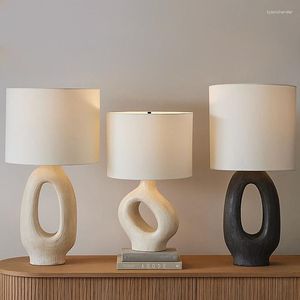 Bordslampor nordisk designer modern wabi-sabi hem dekorativ lampa led e27 vita skrivbordsbelysningar sovrum sovrum vardagsrum