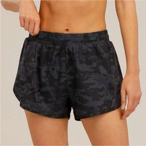 Damenmode LU LUL-0160 Yoga-Shorts Hose Frauen Übung Fitnessbekleidung Marke Mädchen Runn Elastic Gym Pants Damen Kordelzug gefüttert Sportbekleidung Kurz RD7Y