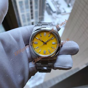 Super U1F Factory 41mm Titta på klassisk automatisk rörelse 41mm Yellow Dial U1 904L Rostfritt stål Bezel Case Strap Super Luminous Sapphire Diving Mens Wristpatches