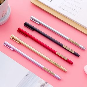 Шариковые ручки, 50 шт., корейские креативные студенческие канцелярские принадлежности, имитация металла, нейтральная ручка, водяная черная вывеска, офисные принадлежности 230927