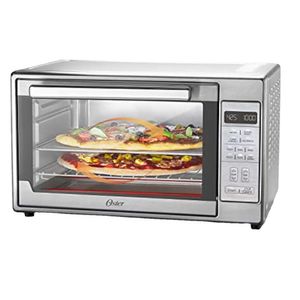 Oster Air Fryer Oven, 10-in-1 Countertop Toaster Oven Air Fryer Combo, 10.5" X 13" Fits 2 Large Pizzas, Stainless Steel, Silver