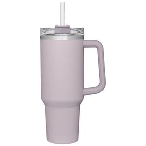 Muggar tumlare med handtag och halmlock rostfritt stål vattenflaska rese mugg isolerad kopp is för te kaffe 230927