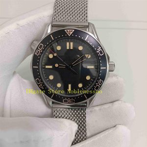 Реал Men Men Automatic Watch Mens 42 -мм черный циферблат 007 Нет времени умереть 300 м браслет из нержавеющей стали Профессионал A212T