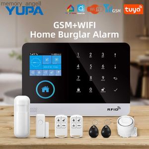 Alarm Systems Tuya Wireless Home Security Alarm System WiFi GSM Alarm Intercom App Remote Control Autodial med IP Carema för anti -stöld YQ230927