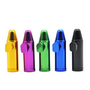 Bullet Rocket Shape Snuff Snorter Smoking Pipe Aluminum metal Sniff Dispenser Nasal Sniffer Tobacco Herb Smoke Accessories DHL