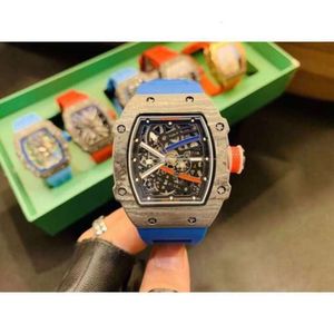 Amazing richar Mechanical RM67-02 watch skeleton wrist watches for men H1QK high quality carbon fiber case waterproof Sapphire High Jump montre richa