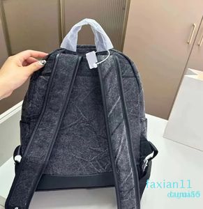 Mochila saco de náilon denim azul lona premium bolsa legal grande capacidade viagem commuter bookbag simples bolsa