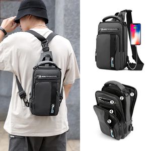 Torby w talii Yoreai wielofunkcyjna torba crossbody dla mężczyzn antykradzieżowe torby na ramię Męskie wodoodporne ładowanie torba USB Casual Tote 230927