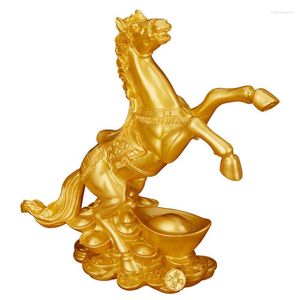 Dekoracyjne figurki żywica Lucky Horse Statue Ingot Mascot Home Sali salon Decorations Dekoracje biurowe