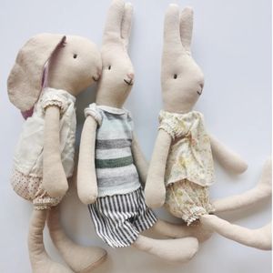 Plush Dolls Tiny Bunny Cotton LinenToys Smoothing Toy for Baby Shower Gift Premium Handmade Boy Girl Cloth Rabbit Plusie 230927