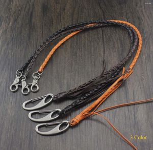 Keychains Leather Wallet Chain Handmade Braided Genuine Biker KeyChain Purse Pants